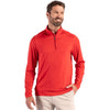 Cutter & Buck Men's Red Coastline Epic Comfort Recycled Quarter Zip
