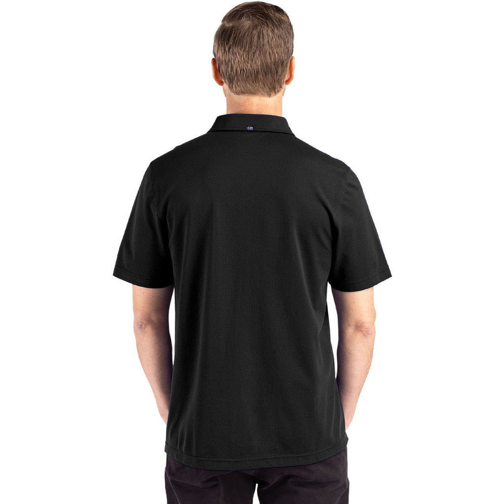 Cutter & Buck Men's Black Advantage Refresh Epic Confidence Recycled Tri-Blend Pique Polo