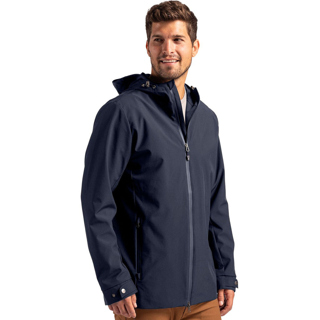 Cutter & Buck Men's Navy Blue Camano Everyday Stretch Recycled Water Resistant Jacket