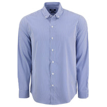 Cutter & Buck Men's Tour Blue/White Skyline Epic Confidence Recycled Gingham Long Sleeve Dress Shirt