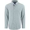 Cutter & Buck Men's Hunter/White Skyline Epic Confidence Recycled Pinstripe Long Sleeve Dress Shirt