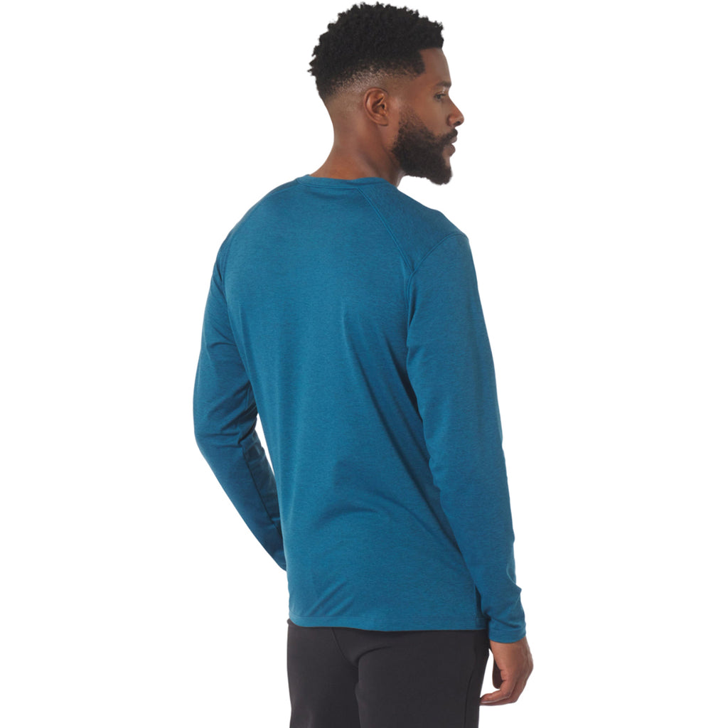 Glyder Men's Moroccan Blue Marble Dash Long Sleeve Crew Neck