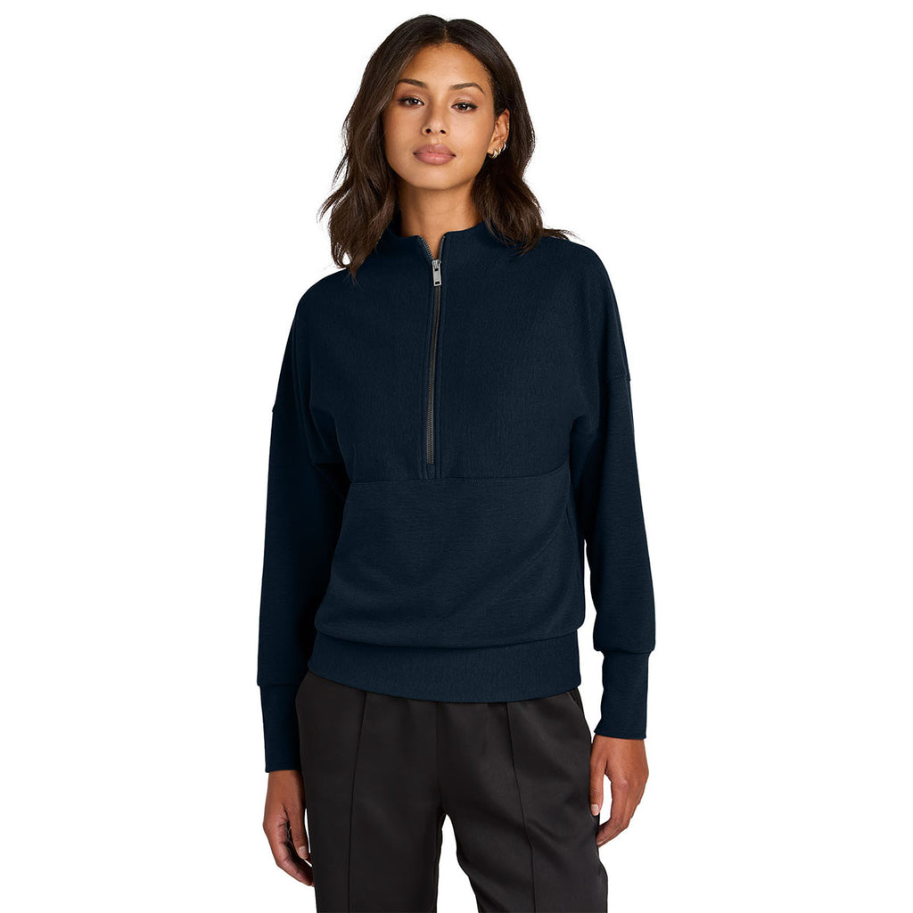 Mercer+Mettle Women's Night Navy Linear Texture 1/4-Zip