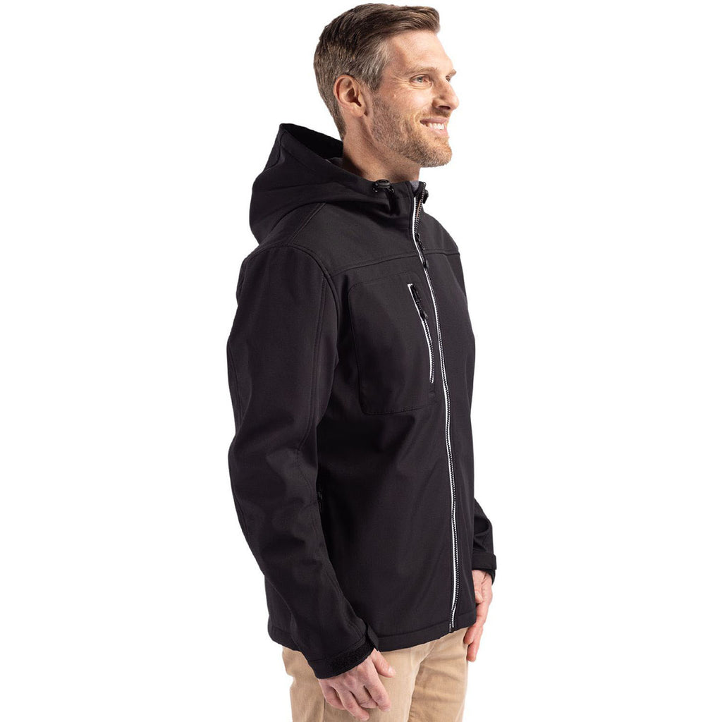 Clique Men's Black Telemark Eco Stretch Softshell Full Zip Hooded Jacket
