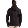 Clique Men's Black/Red Tempo Recycled Stretch Softshell Hooded Jacket
