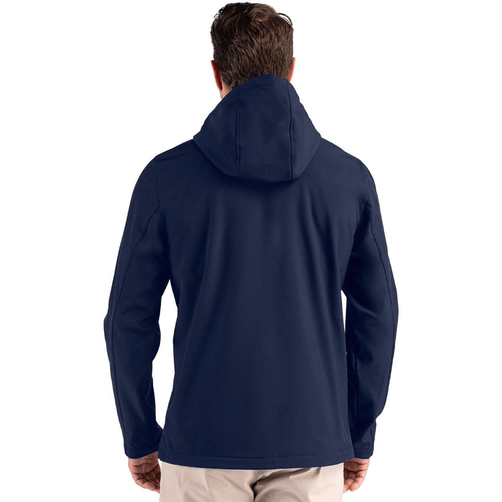 Clique Men's Dark Navy/Pure Slate Tempo Recycled Stretch Softshell Hooded Jacket