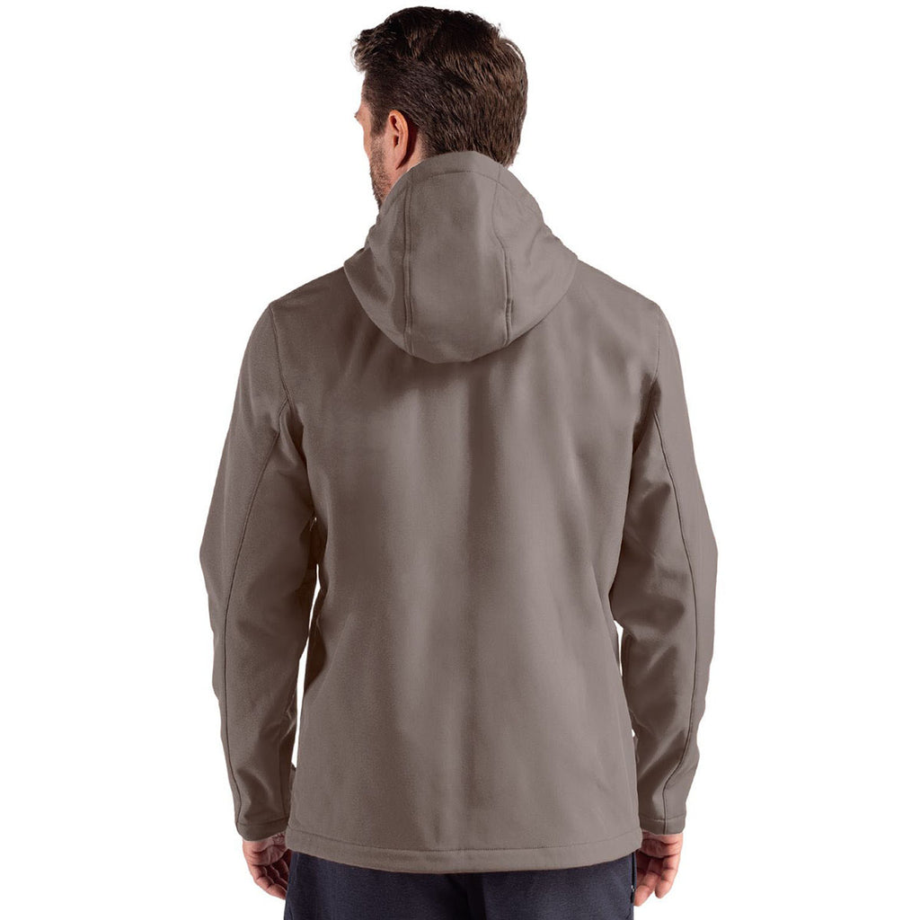 Clique Men's Pure Slate/Black Tempo Recycled Stretch Softshell Hooded Jacket