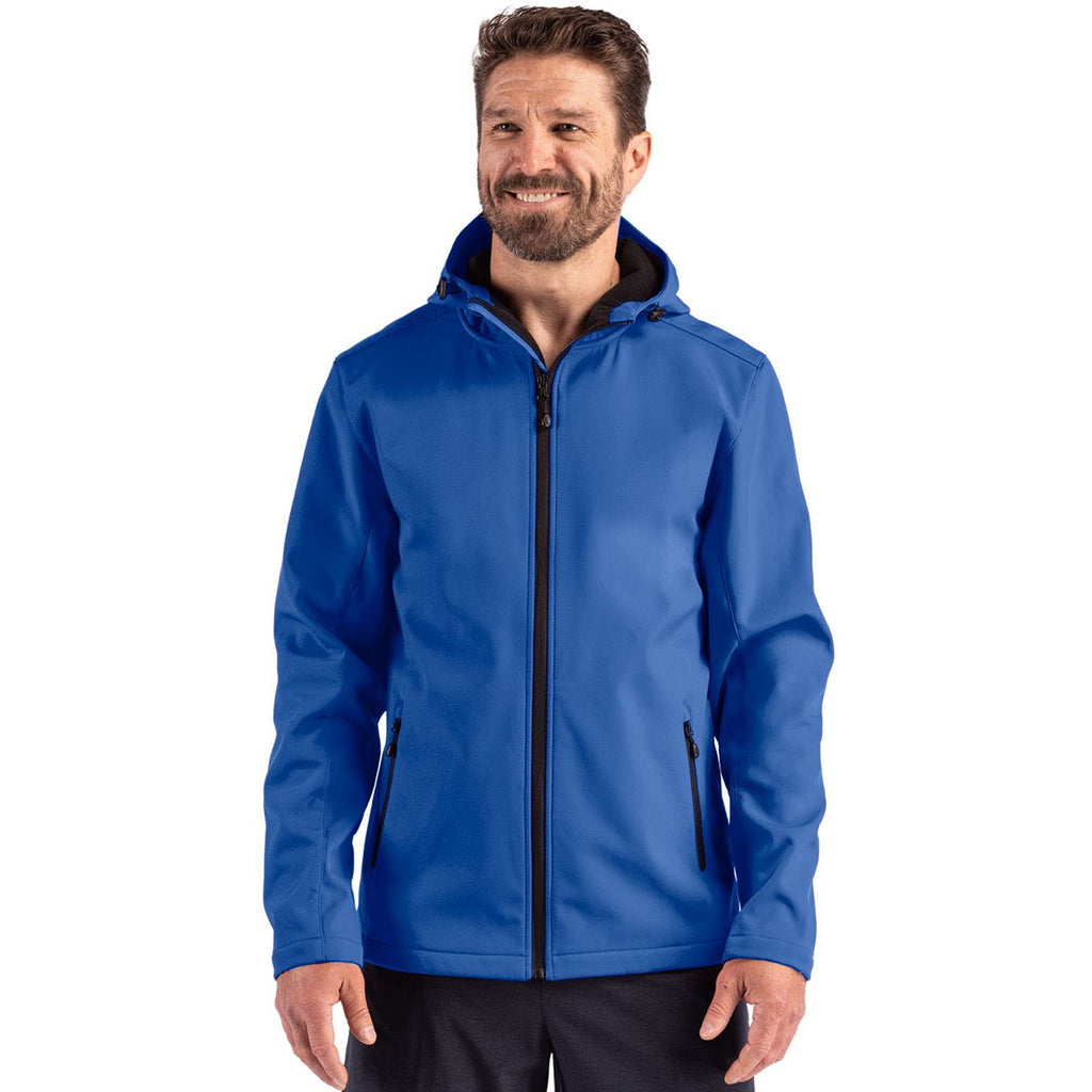 Clique Men's Royal Blue/Black Tempo Recycled Stretch Softshell Hooded Jacket