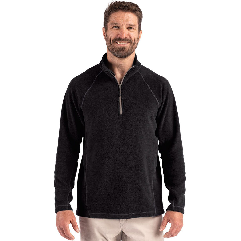 Clique Men's Black Powder Recycled Fleece Quarter Zip Pullover