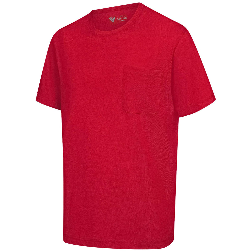 Levelwear Men's Flame Red Focal Pocket Tee