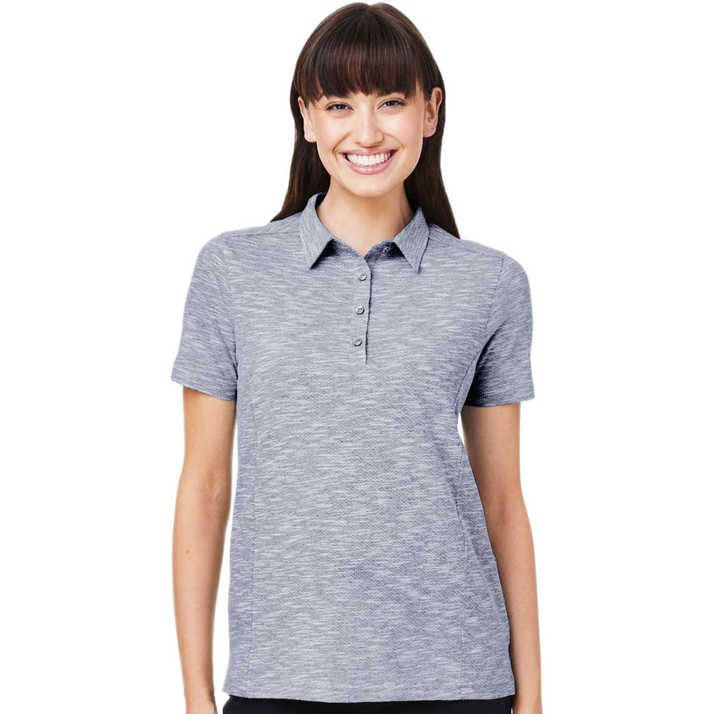 North End Women's Classic Navy Heather Eclipse Jacquard Polo