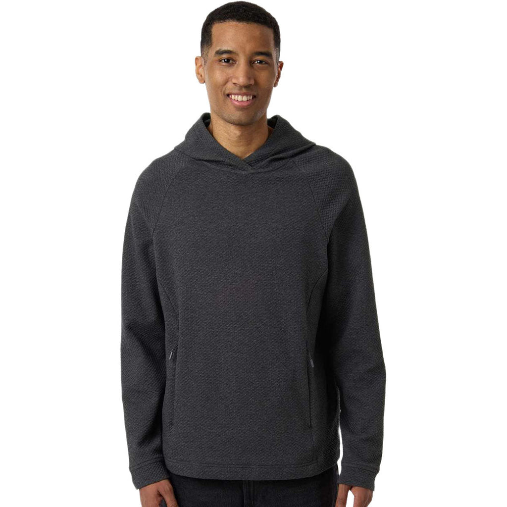 North End Men's Black Heather Spirit Textured Hooded Pullover