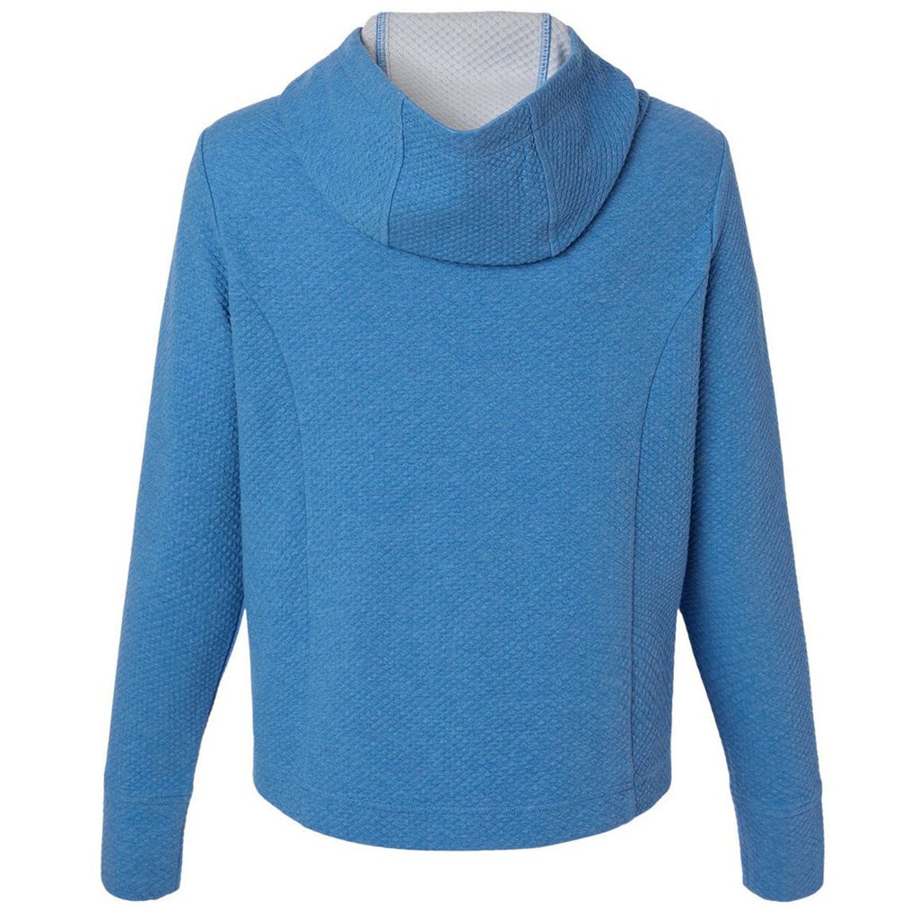 North End Women's Light Nautical Blue Heather Spirit Textured Hooded Pullover