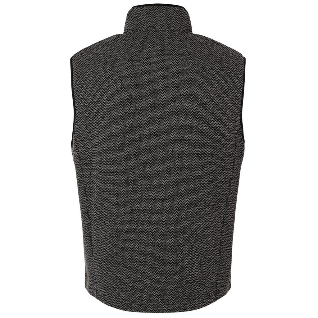 North End Men's Black/Grey Jasper Jacquard Fleece Vest