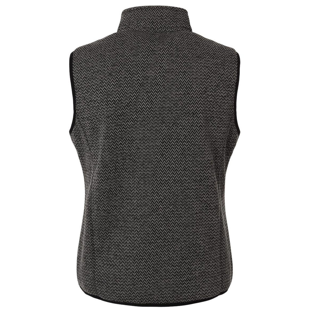 North End Women's Black/Grey Jasper Jacquard Fleece Vest