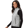 North End Women's Grey/White Jasper Jacquard Fleece Vest