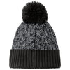 New Era Black/Graphite/White Marled Knit Pom Beanie
