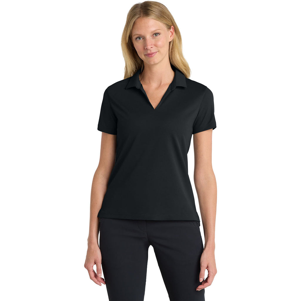 Nike Women's Black Dri-FIT Micro Pique 2.0 Polo