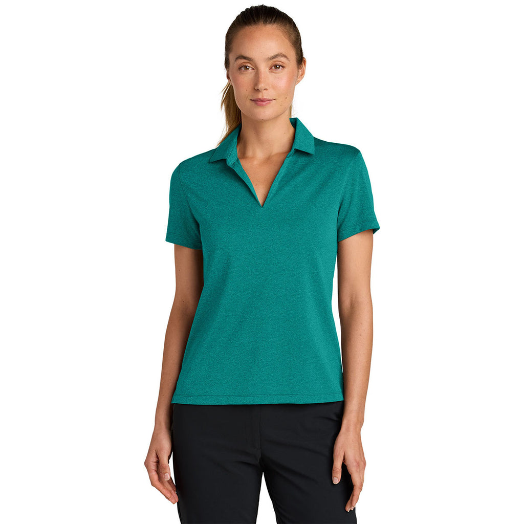 Nike Women's Bright Spruce Heather Dri-FIT Smooth Heather Polo