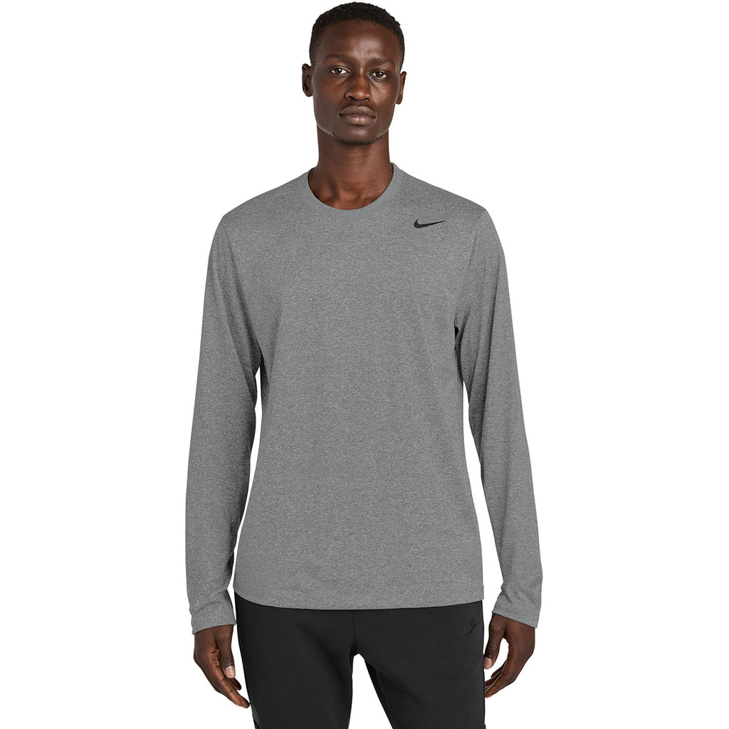 Nike Men's Carbon Heather Team rLegend Long Sleeve Tee