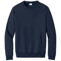 Port & Company Unisex True Navy Core Fleece Crewneck Pocket Sweatshirt