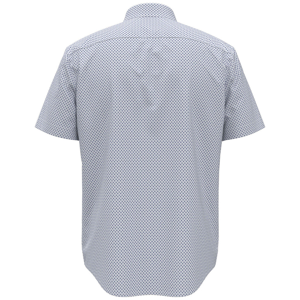 Perry Ellis Men's Bright White Printed Short Sleeve Shirt