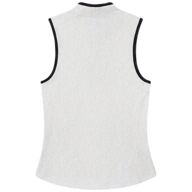 UNRL Women's White-Beige Performa Sleeveless Polo