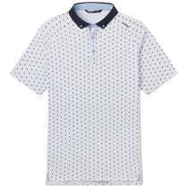 UNRL Men's White-Navy Quattro Polo