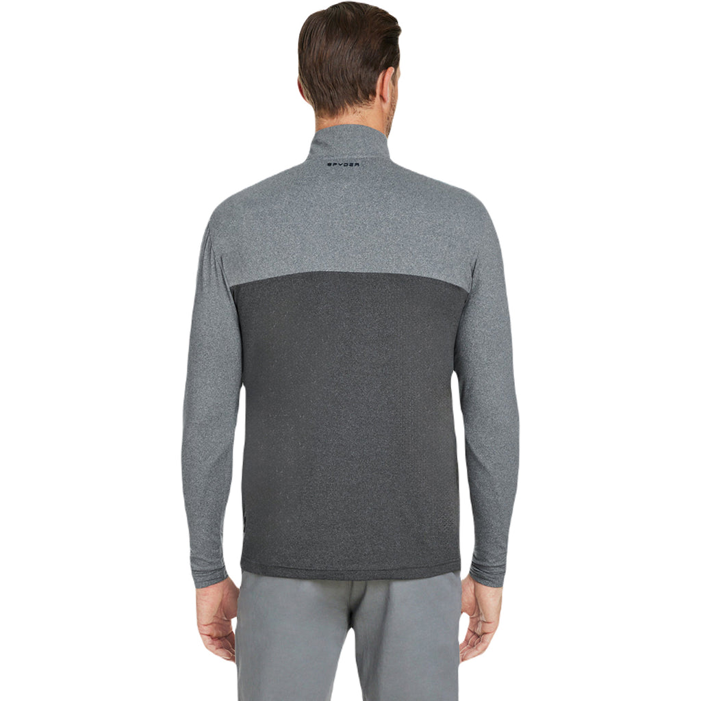 Spyder Men's Polar Frost/Black Frost Spyre Flex Colorblock Quarter-Zip