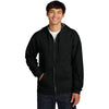 Gildan Men's Black Softstyle Midweight Fleece Full-Zip Hooded Sweatshirt