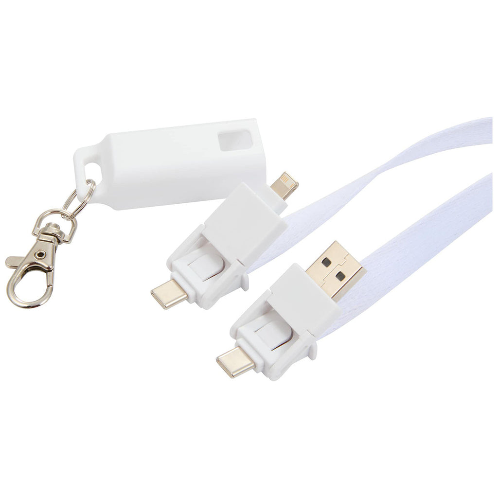 Bullet White 5-in-1 40W PD Charging Cable Lanyard