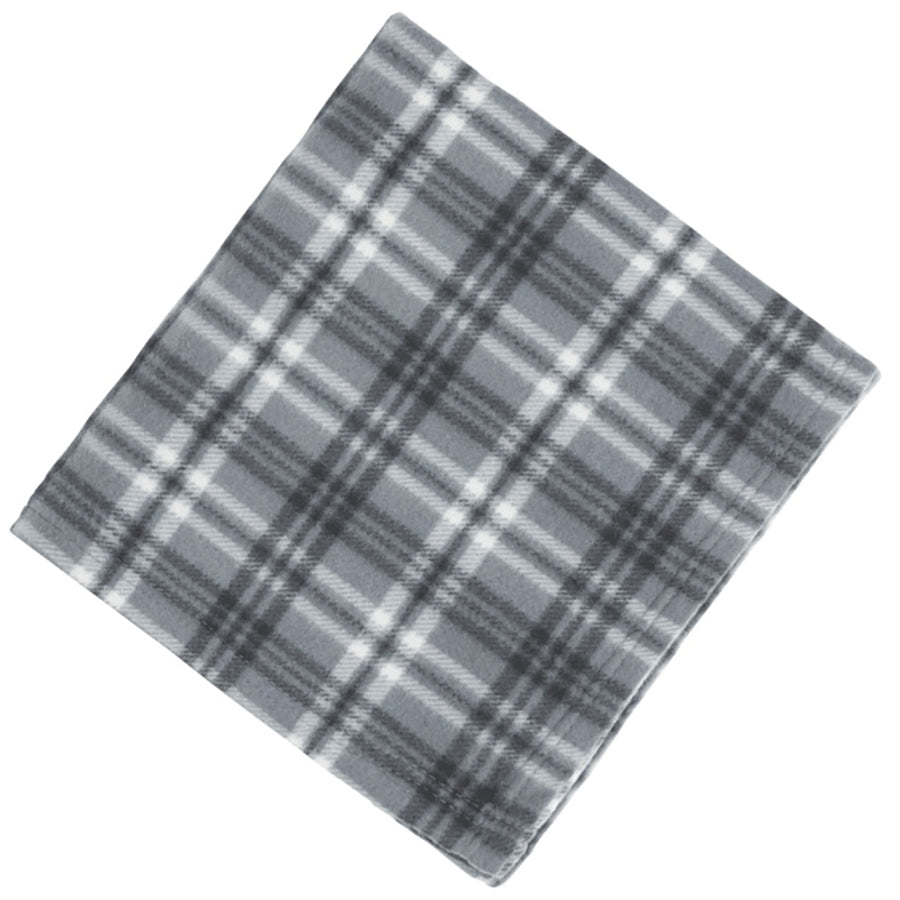 Bullet Black Rollable Plaid Fleece Throw Blanket 50'' x 60'' Unfolded