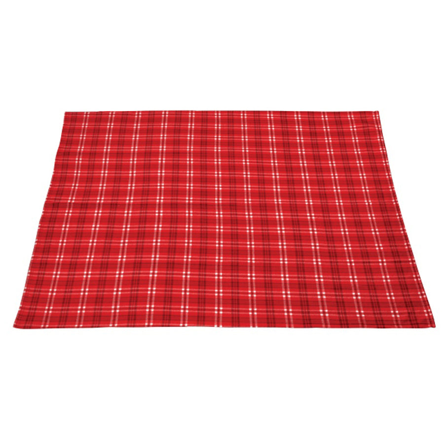 Bullet Red Rollable Plaid Fleece Throw Blanket 50'' x 60'' Unfolded