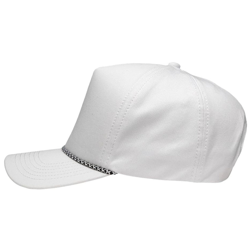 Sportsman White Five-Panel Rope Heritage Fit Cap