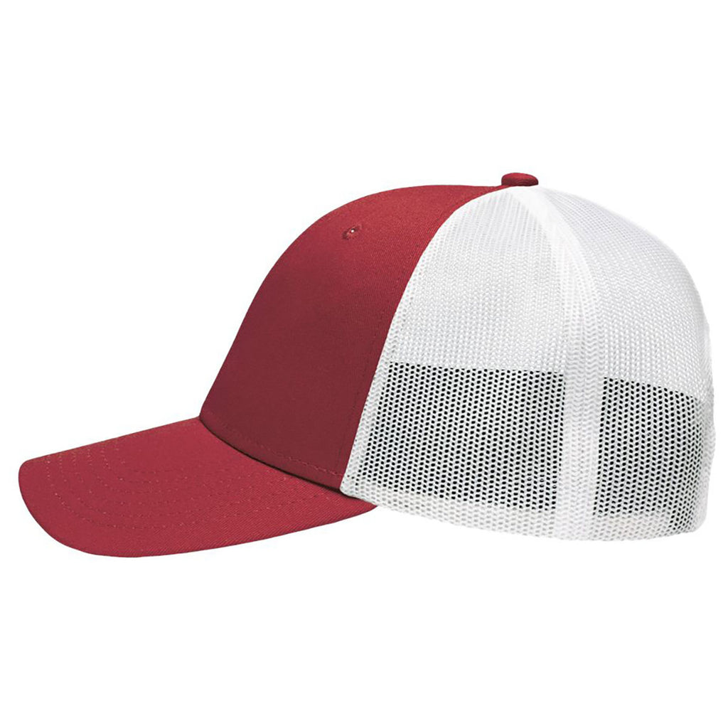 Sportsman Chino Cardinal/White Lo-Pro Mesh Back Trucker Fit Cap