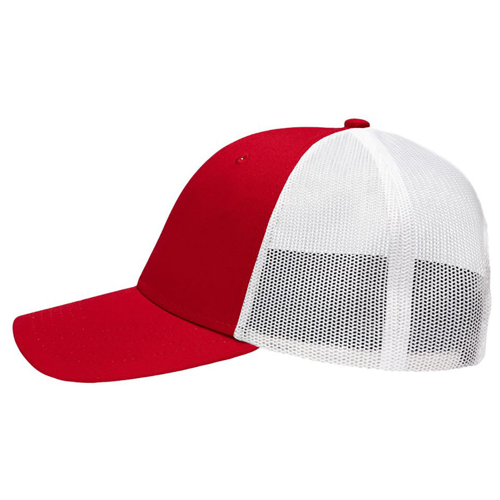 Sportsman Chino Red/White Lo-Pro Mesh Back Trucker Fit Cap