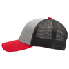 Sportsman Heather Grey/Charcoal/Red Lo-Pro Mesh Back Trucker Fit Cap