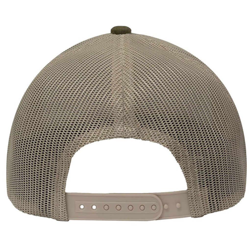 Sportsman Dark Olive Green/Khaki Modern Six-Panel Trucker Fit Cap