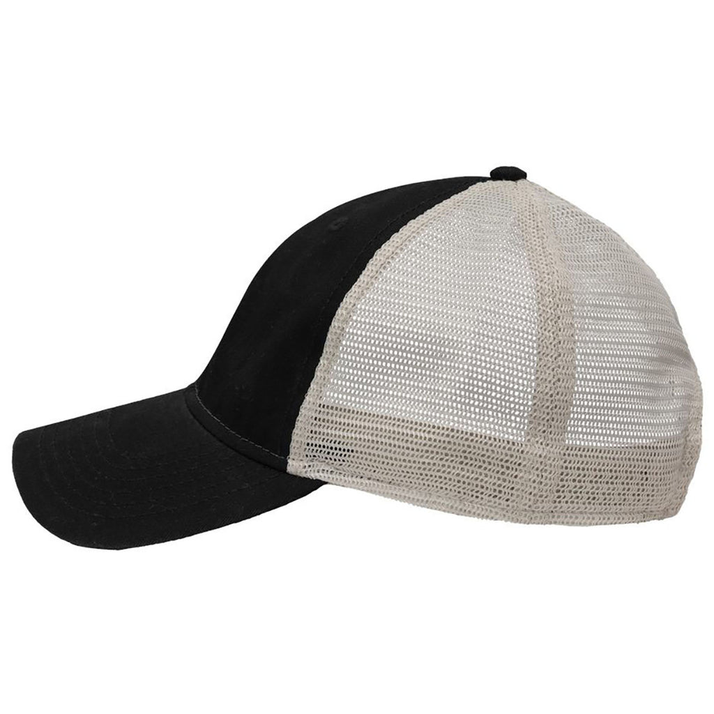 Sportsman Black/Stone Mesh Dad Hat Fit
