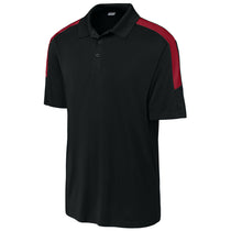 Sport-Tek Men's Black/ Deep Red Competitor United Polo