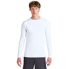 Sport-Tek Men's White PosiCharge Compression Long Sleeve Tee