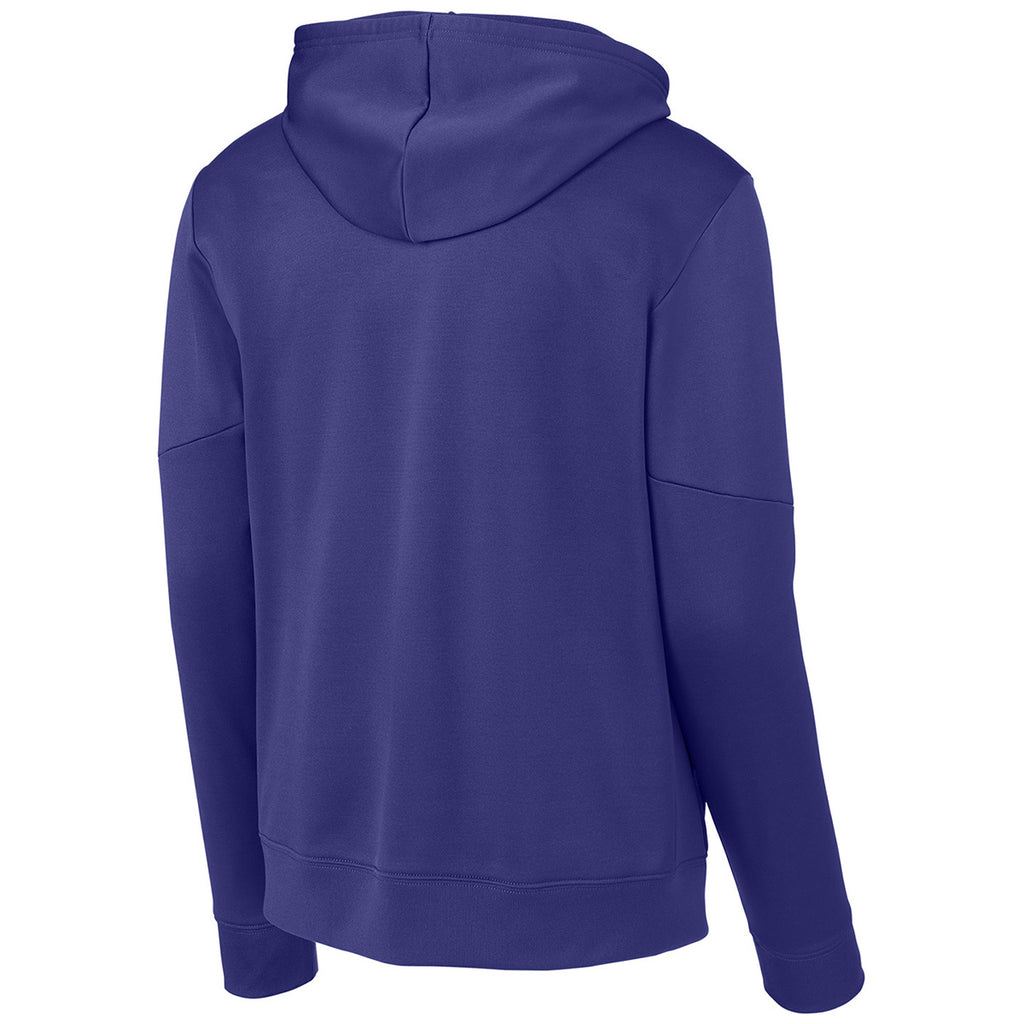 Sport-Tek Men's Purple/ White Sport-Wick Fleece United Pullover Hoodie