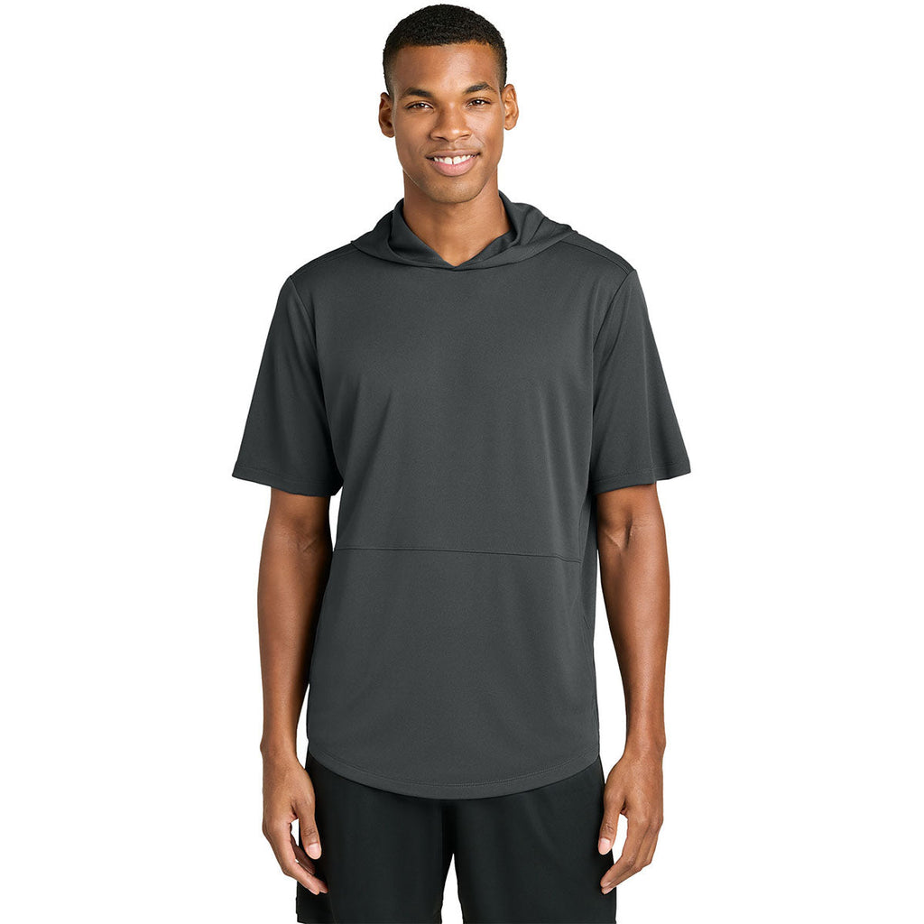 Sport-Tek Men's Iron Grey Club Short Sleeve Hoodie