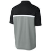 Sport-Tek Men's Black/Grey Concrete Heather/White UV Micropique Colorblock Polo