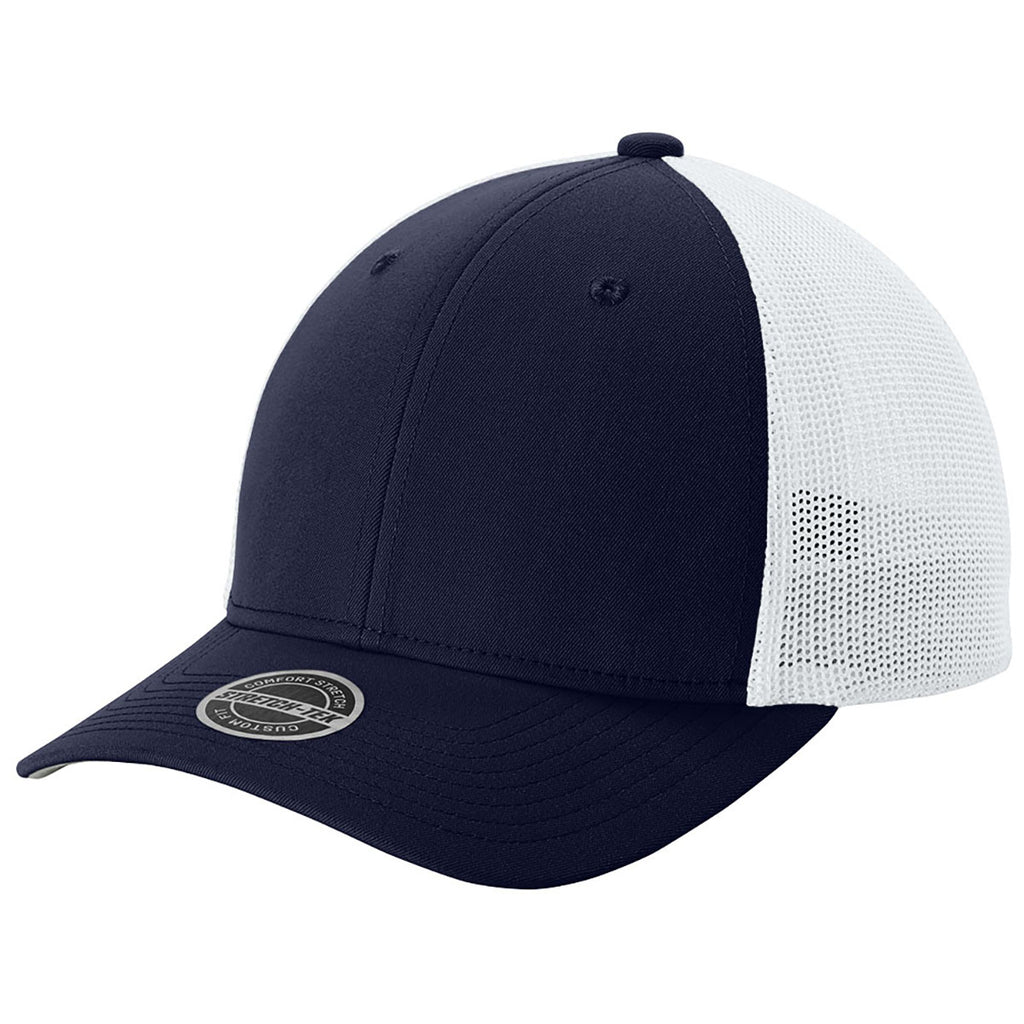 Sport-Tek True Royal/White Stretch-Tek Mesh Back Cap