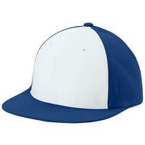 Sport-Tek White/True Royal/True Royal Pro-Cut Stretch-Tek Cap