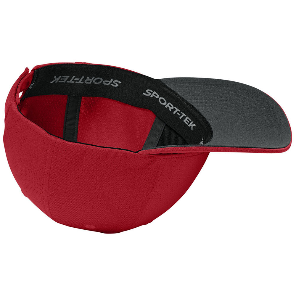 Sport-Tek Deep Red Impact Mesh Stretch-Tek Adjustable Cap