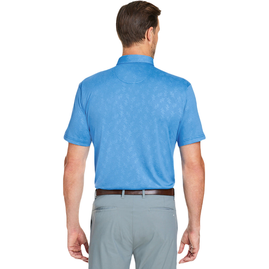 Swannies Golf Men's Blue Barrett Embossed Polo