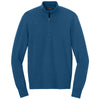 Port Authority Men's Aegean Blue Heather Easy Care 1/4-Zip Sweater