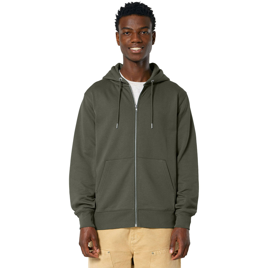 Stanley/Stella Unisex Khaki Green Cultivator 2.0 Full-Zip Hooded Sweatshirt